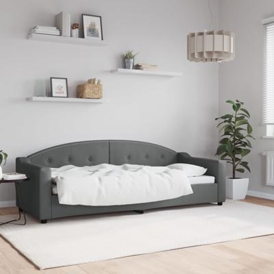 Slaapbank 80x200 cm stof donkergrijs