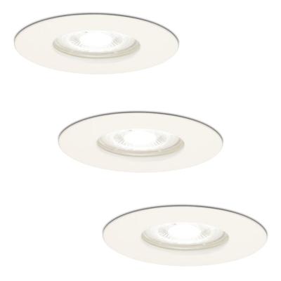 Set van 3 Bari LED inbouwspot - 5 Watt 400 lumen - 6000K daglicht wit - GU10 - Dimbaar - Rond - IP65 waterdicht - Wit - Voor binnen, buiten en badkamer