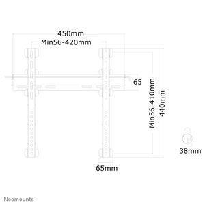 Neomounts Wandsteun PLASMA-W040 bevestiging