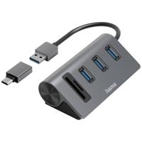 Hama 00200140 laptop dock & poortreplicator USB 3.2 Gen 1 (3.1 Gen 1) Type-A Antraciet, Zwart - thumbnail