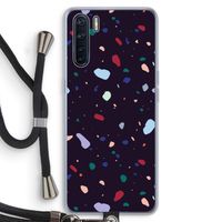 Dark Rounded Terrazzo: Oppo A91 Transparant Hoesje met koord