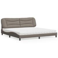 Bed met matras "Hvar" stof taupe 200x200 cm