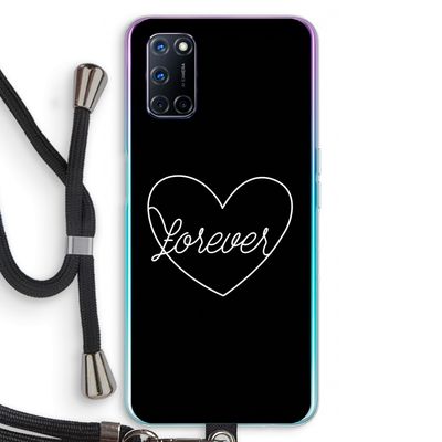 Forever heart black: Oppo A72 Transparant Hoesje met koord