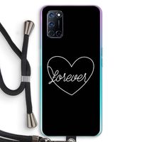 Forever heart black: Oppo A72 Transparant Hoesje met koord