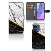 Motorola Edge 40 | Bookcase | Marmer Wit Zwart - Origineel Cadeau Man