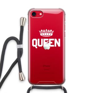 Queen zwart: iPhone SE 2020 Transparant Hoesje met koord
