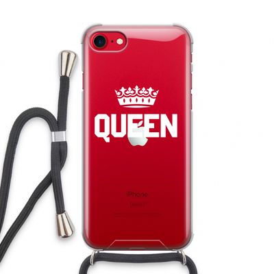 Queen zwart: iPhone SE 2020 Transparant Hoesje met koord