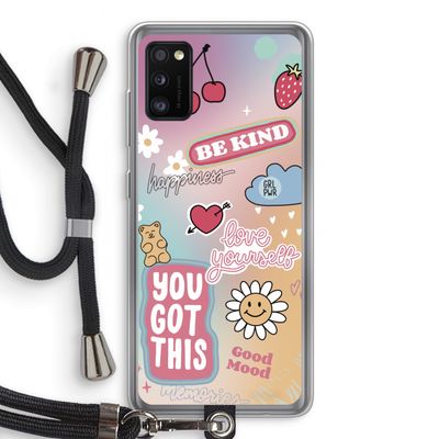 Positivity: Samsung Galaxy A41 Transparant Hoesje met koord