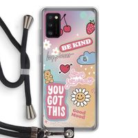 Positivity: Samsung Galaxy A41 Transparant Hoesje met koord