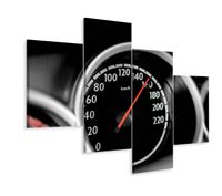 Schilderij - Snelheidsmeter auto, 4luik, Premium print - thumbnail