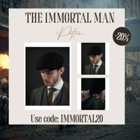 Heather Highland Pet | Harris Tweed | 8-panelen | Zwart Twill | Peaky Blinders