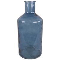 Countryfield Vaas - blauw - transparant glas - XXL fles vorm - D24 x H52 cm - thumbnail