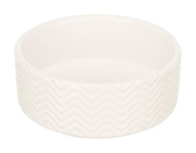 Trixie voerbak / drinkbak wave keramiek wit