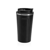 Glas met deksel Versa Zwart Staal Polypropyleen 510 ml