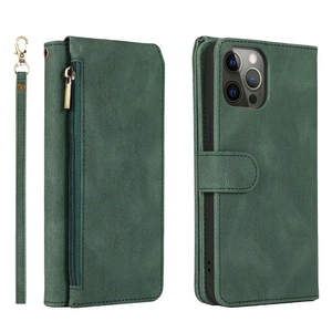 Samsung Galaxy S24 hoesje - Bookcase - Pasjeshouder - Portemonnee - Rits - Kunstleer - Groen