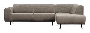 BePureHome Hoekbank 'Statement' Rechts, Rib, kleur Clay