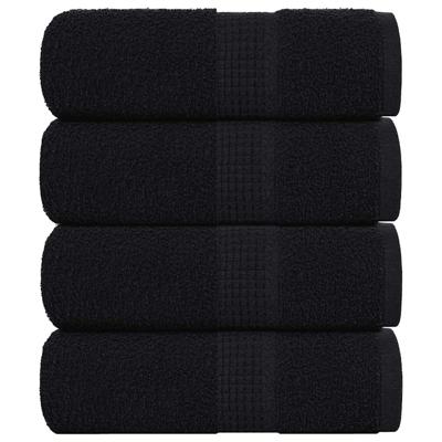 VidaXL Zeepdoekjes 4 st 30x30 cm 360 g/m² 100% katoen zwart