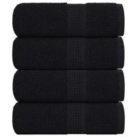VidaXL Zeepdoekjes 4 st 30x30 cm 360 g/m² 100% katoen zwart