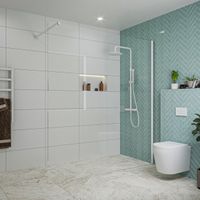 Fortifura Galeria inloopdouche - 180x200cm - helder glas - wandarm - mat wit SW797920/SW797906