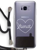 Friends heart pastel: Samsung Galaxy S8 Plus Transparant Hoesje met koord