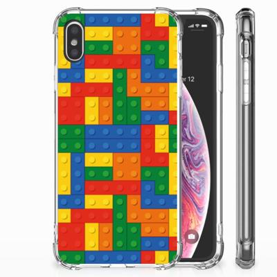 Apple iPhone Xs Max Doorzichtige Silicone Hoesje Blokken Apple iPhone Xs Max Doorzichtige Silicone Hoesje Blokken