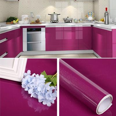 Pearlescent creatieve PVC bakstenen decoratie meubels behang stickers slaapkamer woonkamer muur waterdicht behang roll grootte: 60x500cm (paars)