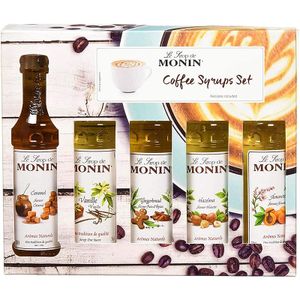 Monin Sirup Coffee Set Amaretto, Karamel, Gember, Hazelnoot, Vanille 250 ml Dessertsiroop