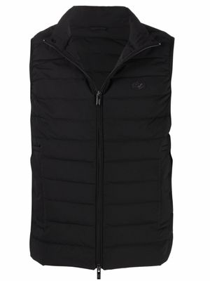 Emporio Armani gilet matelassé à fermeture zippée - Noir
