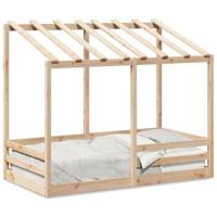 Kinderbed met bedhuis 70x140 cm massief grenenhout