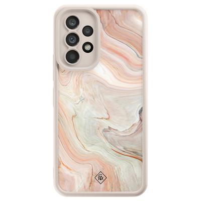 Samsung Galaxy A53 beige case - Marmer waves