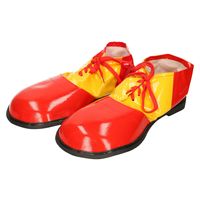 Grote fun verkleed Clown schoenen - geel met rood - one size Grote fun verkleed Clown schoenen - geel met rood - one size