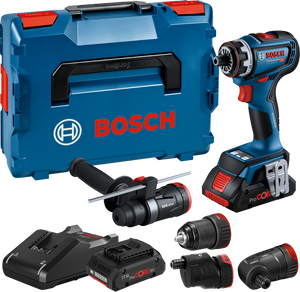 Bosch Blauw GSR 18V-90 FC Accuboormachine | 18V 4.0Ah in L-Boxx + GFA 18-M, GFA 18-H, GFA 18-E en GFA 18-W - 06019K6200