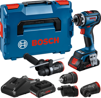Bosch Blauw GSR 18V-90 FC Accuboormachine | 18V 4.0Ah in L-Boxx + GFA 18-M, GFA 18-H, GFA 18-E en GFA 18-W - 06019K6200