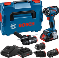 Bosch Blauw GSR 18V-90 FC Accuboormachine | 18V 4.0Ah in L-Boxx + GFA 18-M, GFA 18-H, GFA 18-E en GFA 18-W - 06019K6200