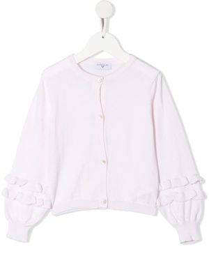 Monnalisa cardigan à bord en maille côtelée - Rose