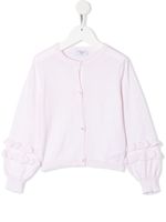 Monnalisa cardigan à bord en maille côtelée - Rose