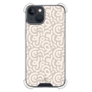 iPhone 13 mini shockproof hoesje - Ivory abstraction