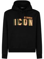 DSQUARED2 hoodie en coton à logo imprimé - Noir