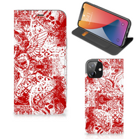 Mobiel BookCase iPhone 12 | iPhone 12 Pro Angel Skull Rood - thumbnail