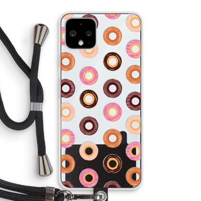 Donuts: Pixel 4 Transparant Hoesje met koord