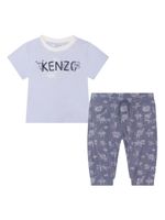 Kenzo Kids logo-print organic cotton tracksuit set - Bleu - thumbnail