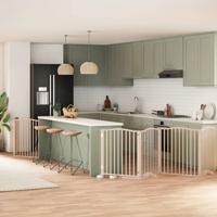 VidaXL Hondenhek inklapbaar met deur 6 panelen 480 cm populierenhout