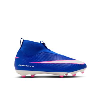 Nike Zoom Mercurial Superfly 10 Academy Gras / Kunstgras Voetbalschoenen (MG) Kids Blauw Wit Felroze