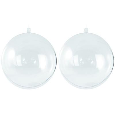 Hobby/diy kerstballen - 10x stuks - transparant - D10 cm - kunststof - knutselen