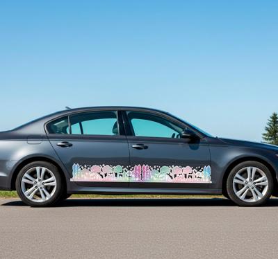 Autosticker berglandschap silhouet