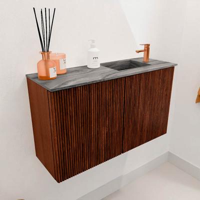 Toiletmeubel Mondiaz Joya Dlux | 70 cm | Meubelkleur Ruby | Faye wastafel Sombra Wasbak Rechts | 1 kraangat
