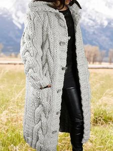 Casual Wool/Knitting Plain Cardigan