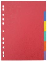 Pergamy tabbladen ft A4 maxi, 11-gaatsperforatie, stevig karton, geassorteerde kleuren, 6 tabs