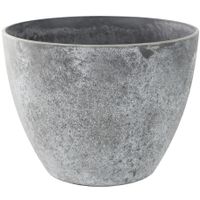 Bloempot/plantenpot van gerecycled kunststof betongrijs D36 en H27 cm