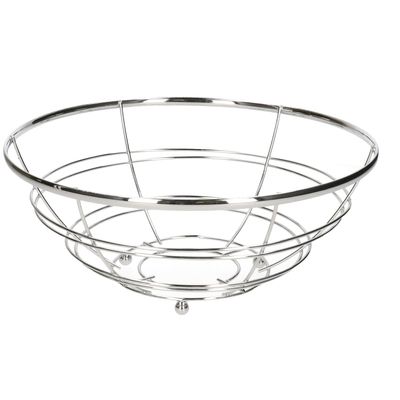 Medium-size fruitschaal Chrome metal rond 28 x 11 cm